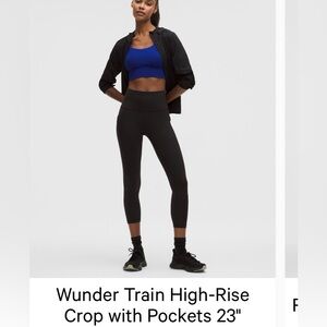 Lululemon Wunder Train High Rise crop with Pockets 23”